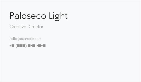 Paloseco Light Business Card