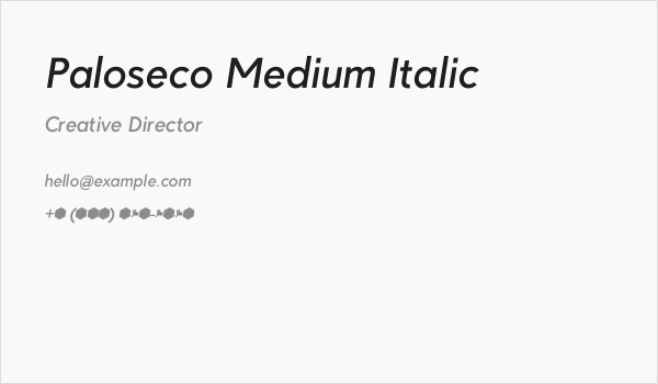 Paloseco Medium Italic Business Card