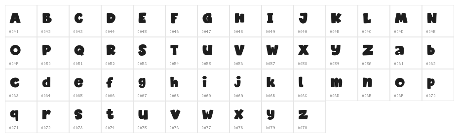 Palpito Free Font Regular Character Map