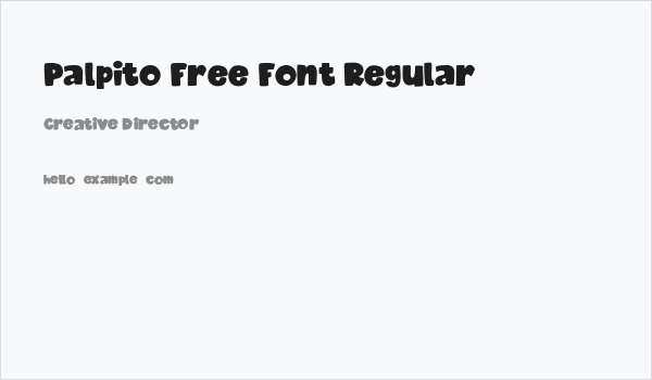 Palpito Free Font Regular Business Card