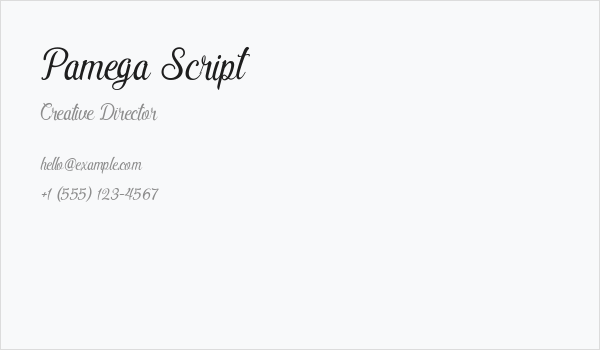 Pamega Script Business Card