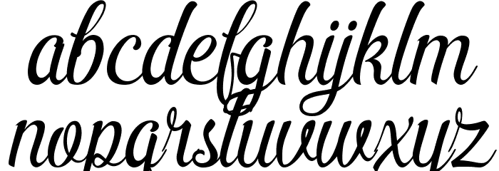 Pamega Script Font LOWERCASE