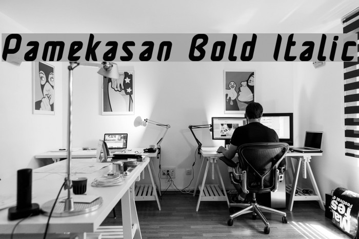 Pamekasan Bold Italic Font examples
