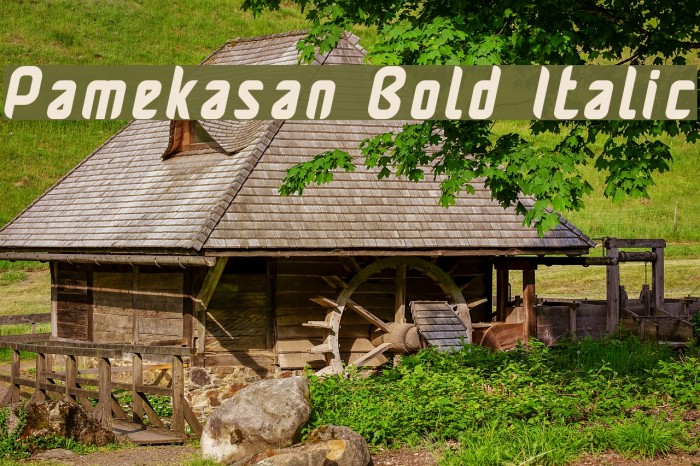 Pamekasan Bold Italic Font examples