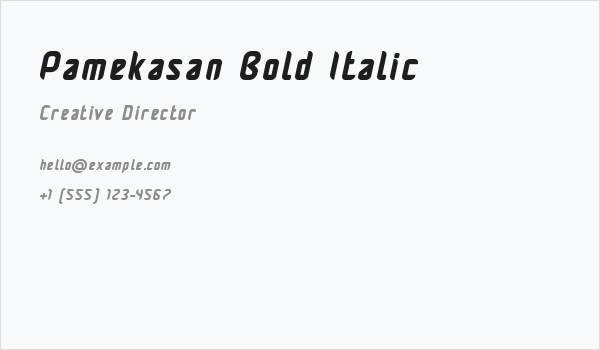 Pamekasan Bold Italic Business Card