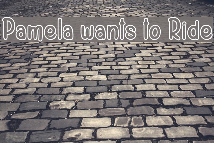 Pamela wants to Ride Font examples