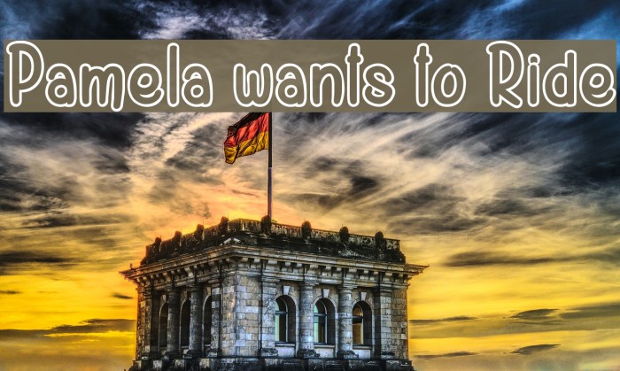 Pamela wants to Ride Font examples