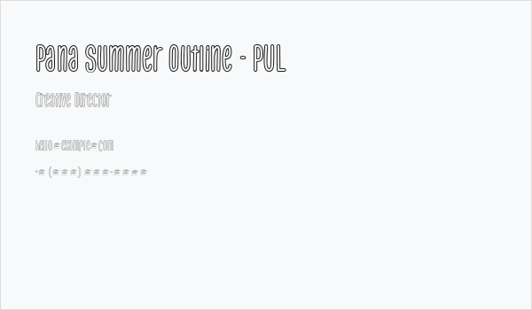 Pana Summer Outline - PUL Business Card