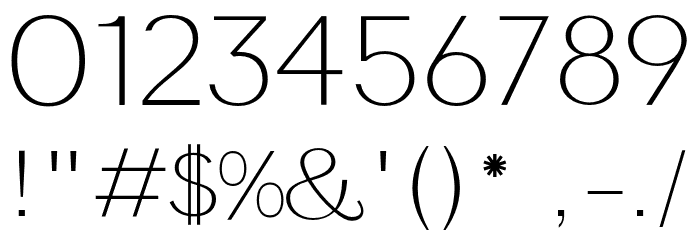 Panamera Light Font OTHER CHARS