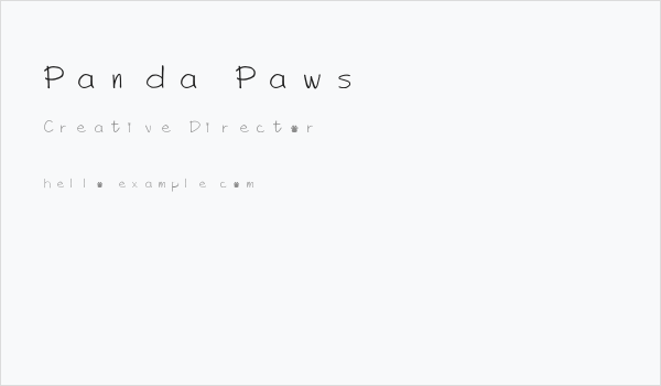 Panda Paws Business Card