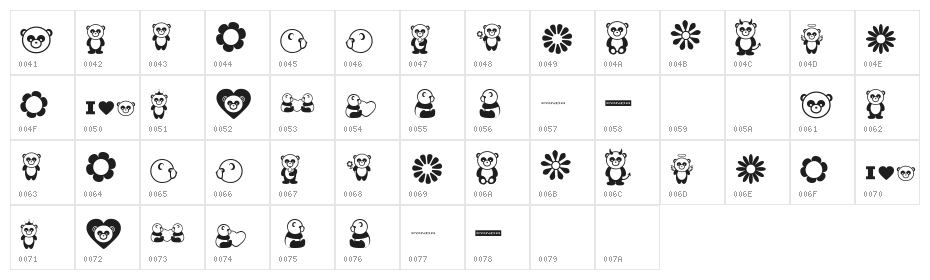 Pandamonium BV Character Map