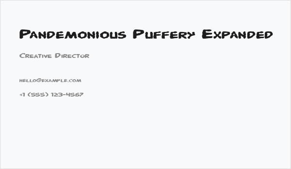 Pandemonious Puffery Expanded Business Card