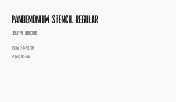 Pandemonium Stencil Regular Business Card