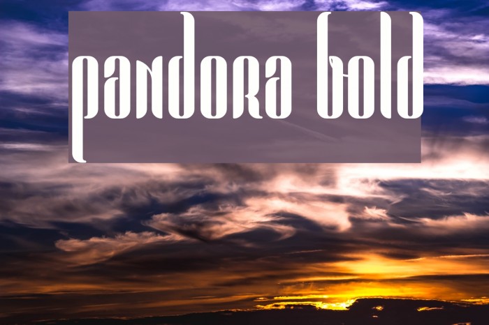 Pandora Bold Schriftart examples