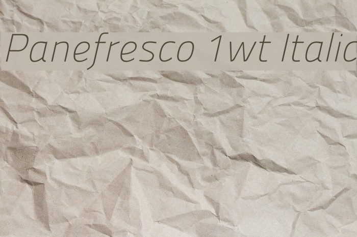 Panefresco 1wt Italic Font examples