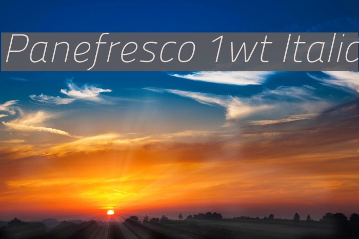 Panefresco 1wt Italic Font examples
