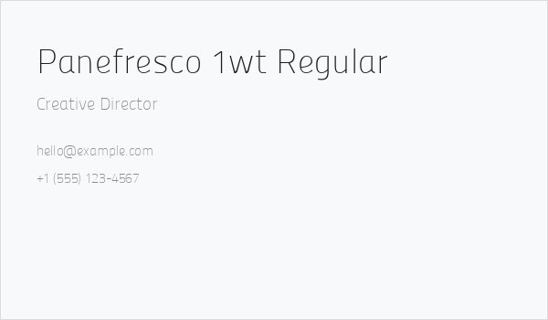 Panefresco 1wt Regular Business Card