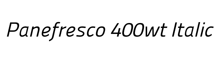 Panefresco 400wt Italic Font