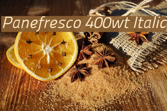 Panefresco 400wt Italic Font examples