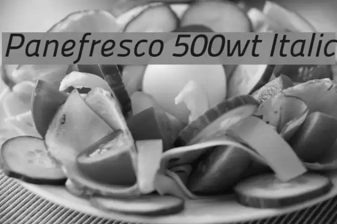 Panefresco 500wt Italic Font examples