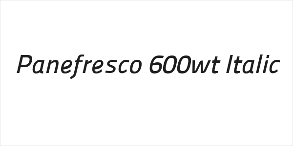 Panefresco 600wt Italic Logo