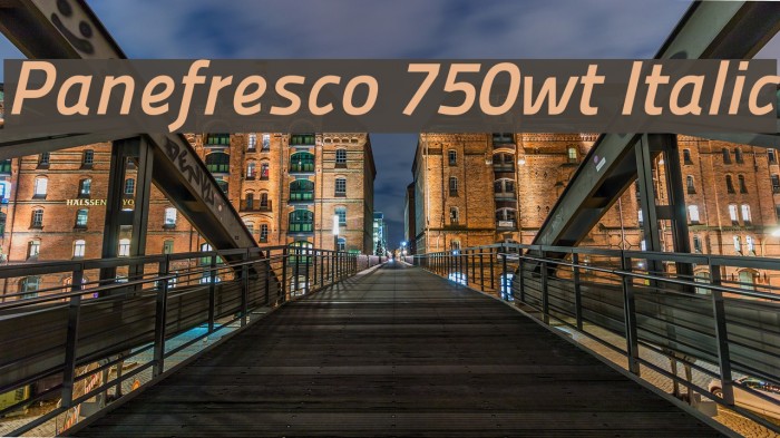 Panefresco 750wt Italic Font examples