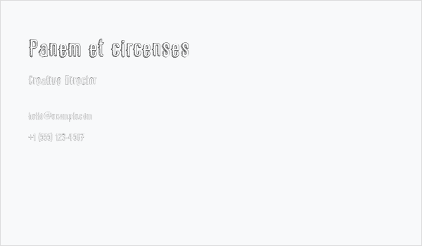 Panem et circenses Business Card