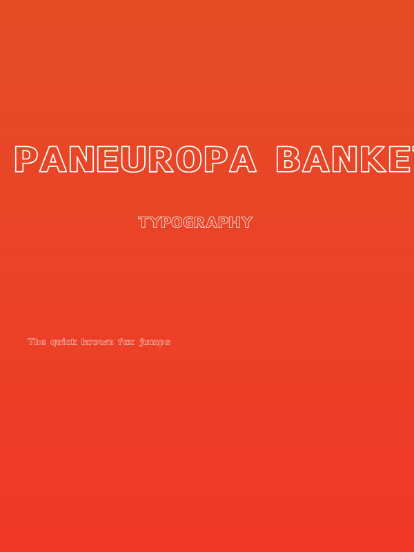 Paneuropa Bankette Poster