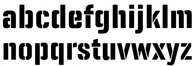 Panfleta Stencil Extra Bold フォント 小文字