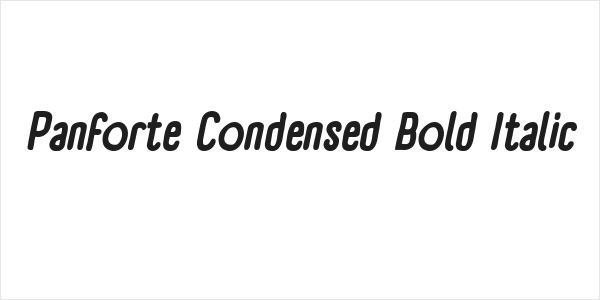 Panforte Condensed Bold Italic Logo