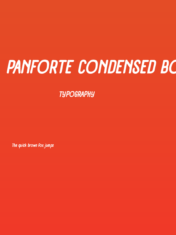 Panforte Condensed Bold Italic Poster