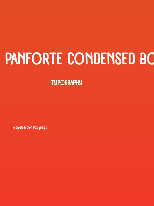 Panforte Condensed Bold Poster
