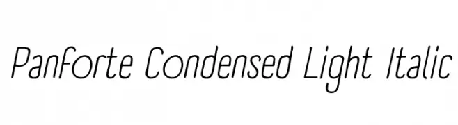 Panforte Condensed Light Italic 