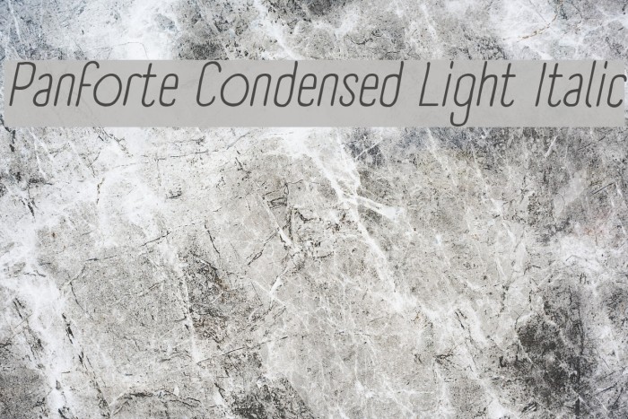 Panforte Condensed Light Italic Font examples