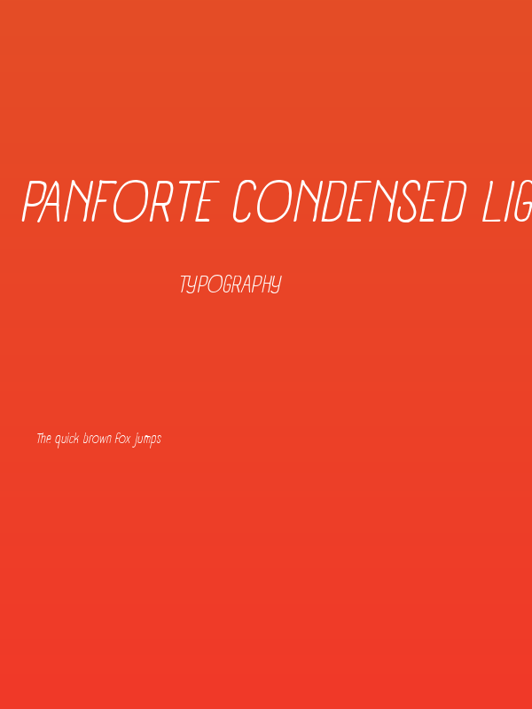 Panforte Condensed Light Italic Poster