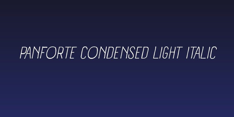 Panforte Condensed Light Italic Social Header