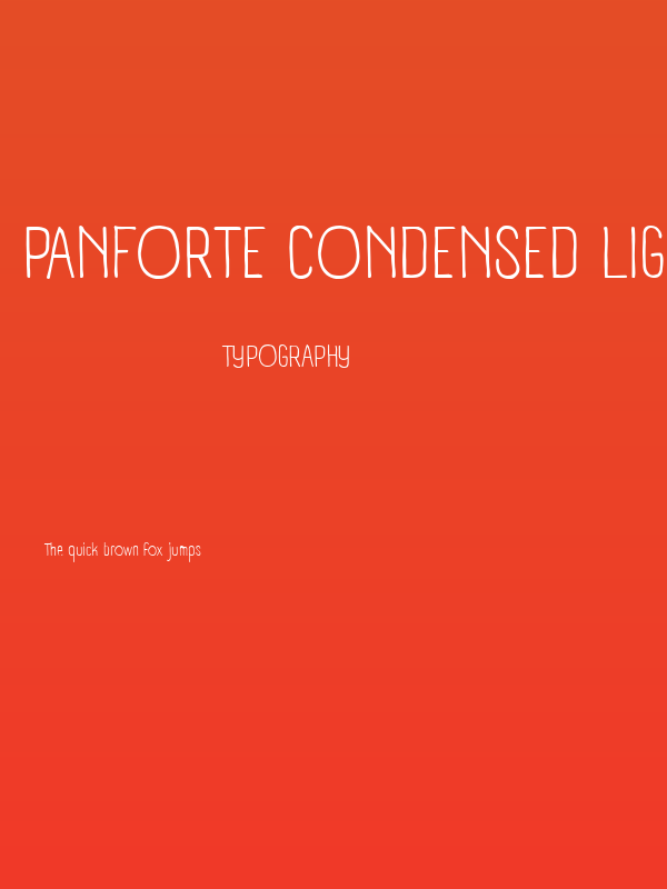 Panforte Condensed Light Poster