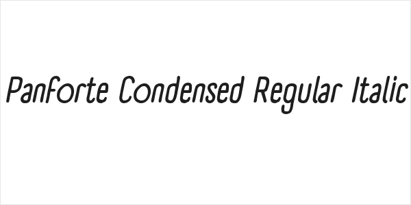 Panforte Condensed Regular Italic Logo