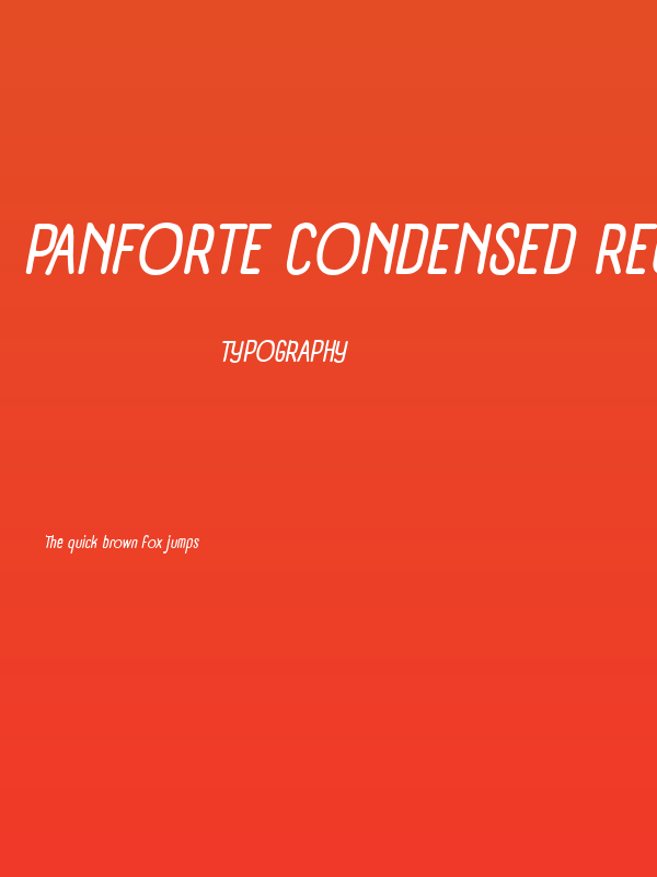 Panforte Condensed Regular Italic Poster
