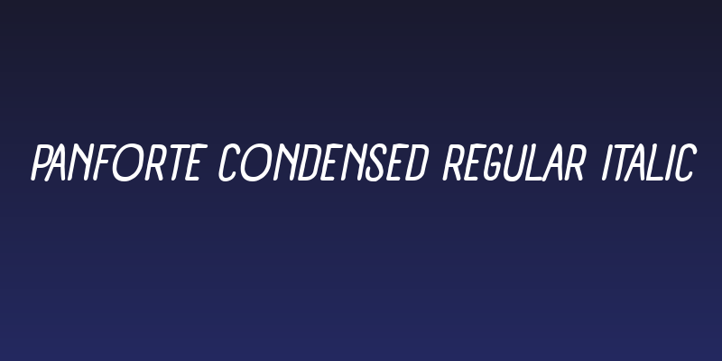Panforte Condensed Regular Italic Social Header