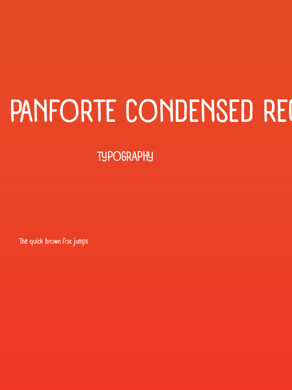 Panforte Condensed Regular Poster