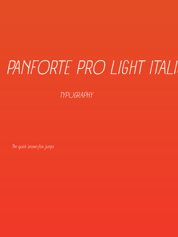Panforte Pro Light Italic Poster