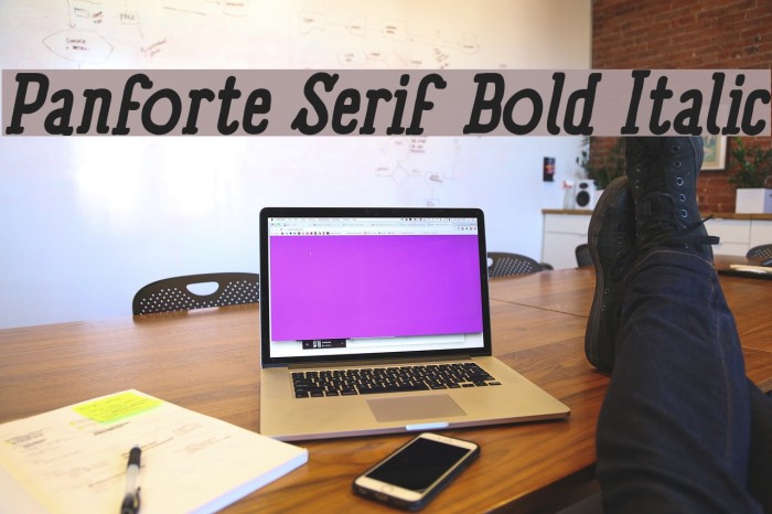 Panforte Serif Bold Italic Font examples