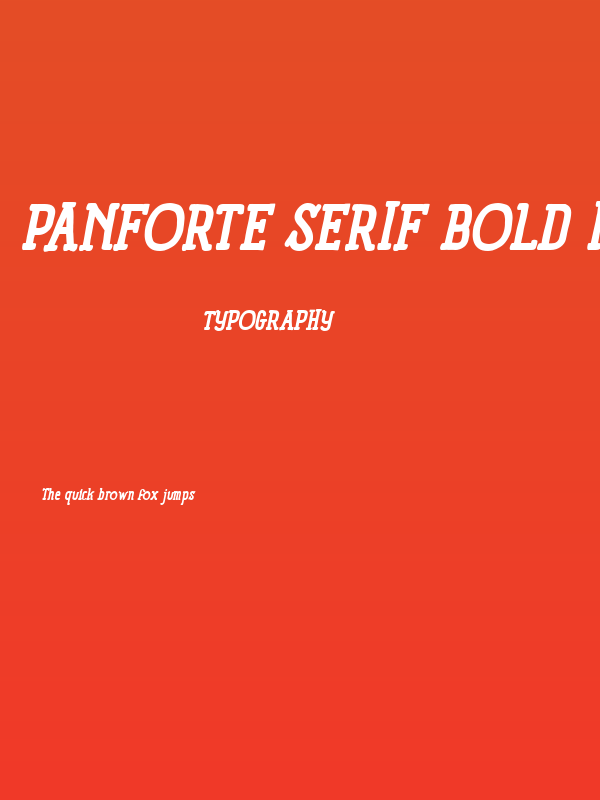 Panforte Serif Bold Italic Poster