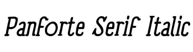 Panforte Serif Italic  Descarca Fonturi Gratis