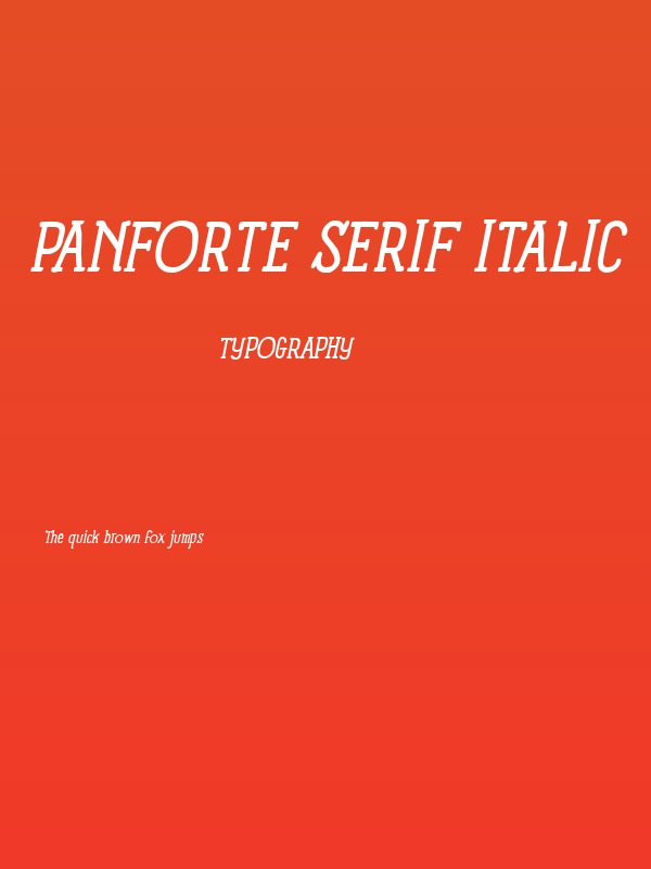 Panforte Serif Italic Poster