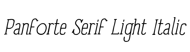 Panforte Serif Light Italic Font