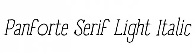 Panforte Serif Light Italic  Descarca Fonturi Gratis