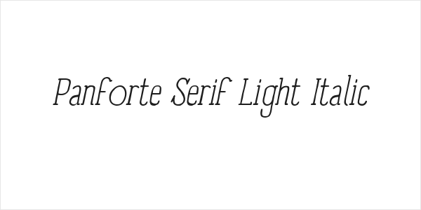 Panforte Serif Light Italic Logo