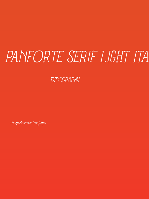 Panforte Serif Light Italic Poster
